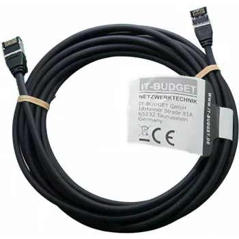 Síťový kabel IT-BUDGET Full Copper Premium Slim AWG 28 Cat.8.1 2000 MHz bez halogenů PoE+ 40 Gbit, černý, 5 m (90ITBSLIM81PK5S)