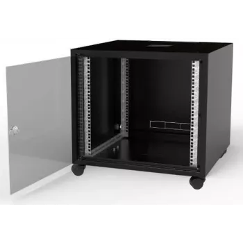 IT-BUDGET 19 inch síťový rozvaděč SJB - 10U - 600x600 mm - skleněné dveře - zadní panel - černý (W-3987-01-01-161-BBL)