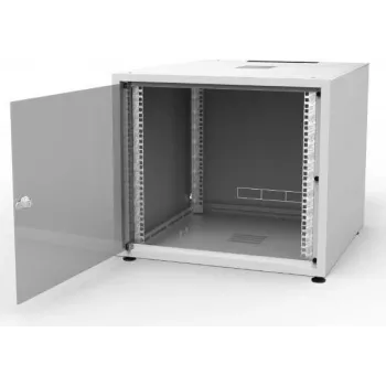 IT-BUDGET 19 inch síťový rozvaděč SJB - 10U - 600x600 mm - skleněné dveře - zadní panel - světle šedý (W-3987-01-01-011-BBL)