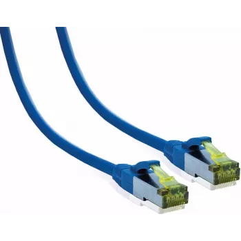 Síťový kabel IT-BUDGET Premium Cat.6A s kabelem Cat.7, 600 MHz, LSZH, PoE+, 10 Gigabit, modrý, 5 m