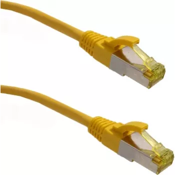 Síťový kabel IT-BUDGET Full Copper Premium Super Flex TPE Cat.6A s kabelem Cat.7, 600 MHz, bez halogenů, PoE+, 10 Gbit, žlutý, 3 m