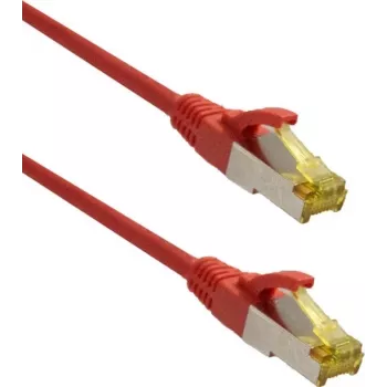 Síťový kabel IT-BUDGET Full Copper Premium Super Flex TPE Cat.6A s kabelem Cat.7, 600 MHz, bez halogenů, PoE+, 10 Gbit, červený, 2 m (90ITBFLEX6A7PK2R)