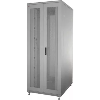 IT-BUDGET 19 inch síťový rozvaděč SRK - kompletní sada - 42U - ŠxH 800x800 mm - perforované dvojité dveře vpředu i vzadu - 4 aktivní ventilátory - PDU - police - Flatpack - světle šedý (90ITB19SRK4288DTG)