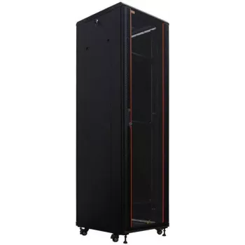 IT-BUDGET 19 inch síťový rozvaděč SRK - 42U - 600x800 mm - skleněné/ocelové dveře - Flatpack - černý (90ITB19SRK4268GSN)