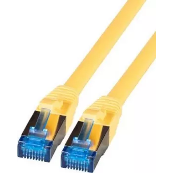 Propojovací kabel IT-BUDGET Full Copper Premium Super Flex TPE Cat.6A 500 MHz LSZH PoE+ AWG 27, žlutý, 1,50 m