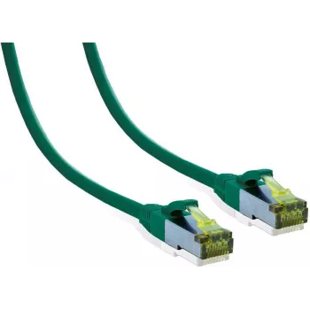 Síťový kabel IT-BUDGET Premium Cat.6A s Cat.7 kabelem 600 MHz LSZH PoE+ 10 Gigabit zelený 2 m