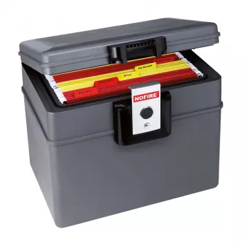 No Fire First Alert 2037FE přenosný trezor - klíčový zámek - černá/šedá - 410x324x127 mm