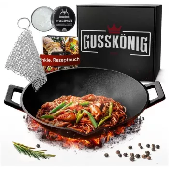 Gusskönig předem připravená litinová pánev wok 36 cm (GK-48)