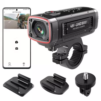 AKEEYO AKY-710S 4K motocyklová palubní kamera Dual-Channel s GPS, Wi-Fi, IP67 vodotěsná - černá