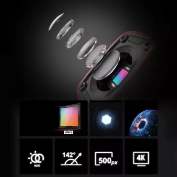 AKEEYO AKY-710S 4K motocyklová palubní kamera Dual-Channel s GPS, Wi-Fi, IP67 vodotěsná - černá