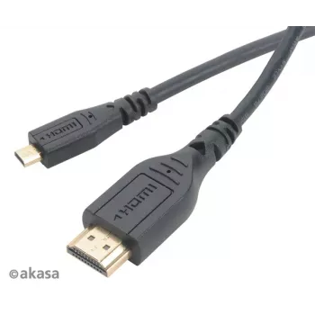 Kabel Akasa 1,5 m High Speed HDMI s Ethernetem - HDMI typ A na Micro HDMI - 4K - černý