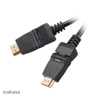 Kabel Akasa HDMI 2 m - High Speed s Ethernetem, 4K @ 30 Hz, pozlacený, černý