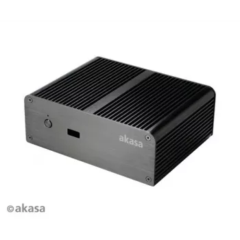 Akasa Newton T bezventilátorová Mini PC skříň pro Intel NUC (UCFF/Thin Mini-ITX) - bez napájecího zdroje - černá