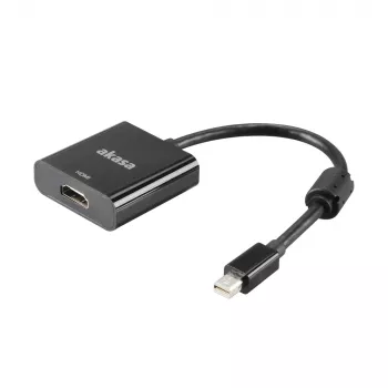 Akasa Mini DisplayPort samec na HDMI samice video adaptér - 4K@30Hz, černý