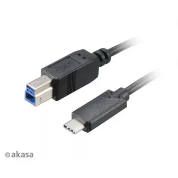 Akasa USB 3.1 Gen2 kabel C - B USB-C samec na USB-B samec - 1m černý