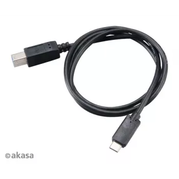 Akasa USB 3.1 Gen2 kabel C - B USB-C samec na USB-B samec - 1m černý