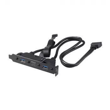 Akasa USB 3.1 Gen 2 interní adaptérový kabel se dvěma porty USB 3.0 Type-A – 50 cm – černý