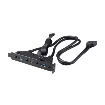 Akasa USB 3.1 Gen 2 interní adaptérový kabel se dvěma porty USB 3.0 Type-A – 50 cm – černý