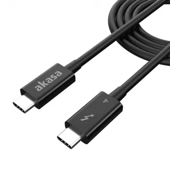 Akasa Thunderbolt 4 USB-C na USB-C kabel 1 m 40Gbps 100W PD 8K60Hz černý