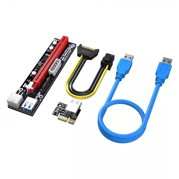 Akasa 6 sad PCIe Riser adaptérová karta pro GPU Mining X16 na X1