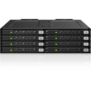 ICY DOCK ToughArmor MB998V4P-B 8-bay U.2/U.3 NVMe SSD PCIe 4.0 Mobile Rack Enclosure pro 5,25 inch pozici (4 x SlimSAS 8i SFF-8654)