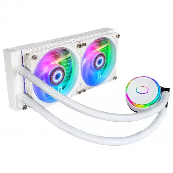 Kapalinové chlazení procesoru Cooler Master MasterLiquid PL240 FLUX White 240 mm radiátor 2x 120mm ventilátory ARGB LGA1700/AM5
