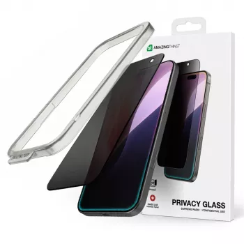 AMAZINGTHING Radix Privacy Glass Tempered Glass Screen Protector for iPhone 16 Pro