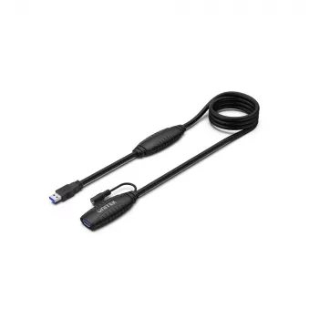 Aktivní prodlužovací kabel UNITEK USB 3.1 15m, zesilovač signálu, černý