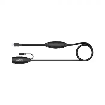 Aktivní prodlužovací kabel UNITEK USB 3.1 15m, zesilovač signálu, černý