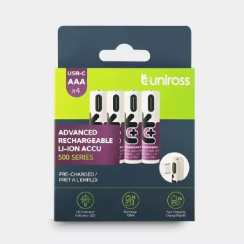 UNIROSS Rechargeable Battery Pack, 4 pcs