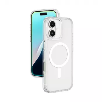 AMAZINGTHING Minimal Mag Case Silicone Case with Magnetic Ring for iPhone 16 - Transparent