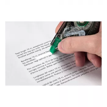 Korekční roller Tombow 10 m x 4,2 mm, bílá páska, průhledné modré pouzdro