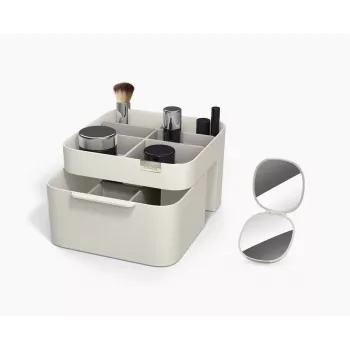 Joseph Joseph Viva Make Me Up Set: Makeup Organiser with Magnetic Drawer and 2-in-1 Compact Mirror (75007)