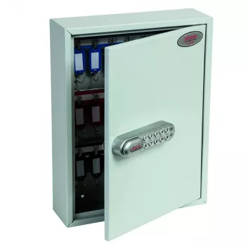 Klíčový trezor Phoenix Safe KC0601E - šedý - 42 háčků - elektronický zámek - na zeď - 270 x 80 x 350 mm