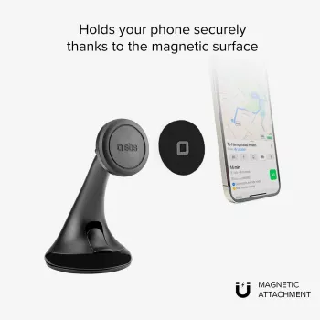 SBS univerzální magnetický široký držák telefonu do auta na přísavku kompatibilní s MagSafe - černý