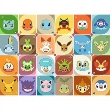 RAVENSBURGER dětské puzzle Pokémon Faces (100 dílků)