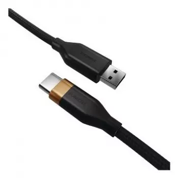 2-POWER 2m USB-A na USB-C 60W nabíjecí a datový kabel - černý