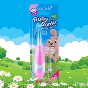 BRUSH-BABY Baby Sonic sonický zubní kartáček 0-3 roky růžový