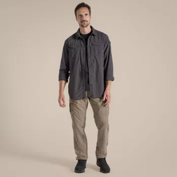 Košile s dlouhým rukávem Craghoppers NosiLife Adventure LS Shirt III, black pepper, velikost M