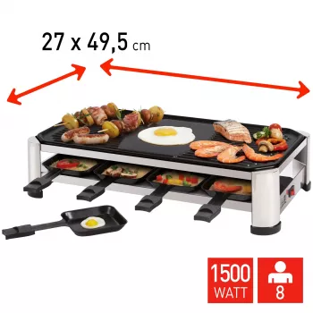Raclette gril FRITEL RG 2170 nerez chrom/černý 1200 W pro 8 osob