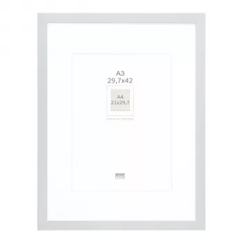 Deknudt S66KD1 P1 DIN A3 29.7x42 cm dřevěný stříbrný fotorámeček s paspartem