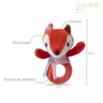 Víceaktivitní plyšová hračka Lilliputiens Alice the Fox 3m+ 83035