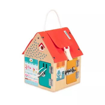 Dřevěný aktivitní domeček se zámky Lilliputiens Georges the Fox