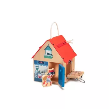 Dřevěný aktivitní domeček se zámky Lilliputiens Georges the Fox