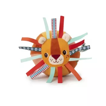 Senzorický míček s rolničkou a výstupky Lilliputiens Jack the Lion 6m+