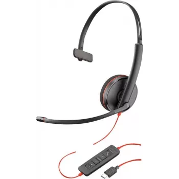 Poly Blackwire C3210 USB-C - 3200 Series - drátový monaurální headset na uši s mikrofonem s potlačením šumu - černý