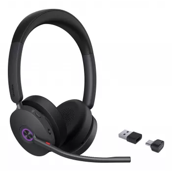 Yealink BH74 Teams bezdrátová headset s ANC, USB-C/A dongle, On-Ear, černá