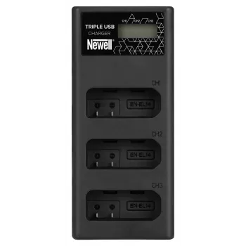 Newell CD-USB-C 3kanálová nabíječka akumulátorů pro Nikon EN-EL14