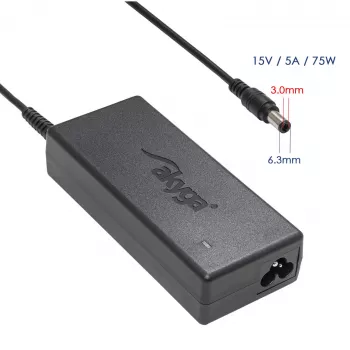 Akyga AK-ND-14 napájecí zdroj pro notebook Toshiba, 75 W, 15 V / 5 A, 6,3 x 3,0 mm