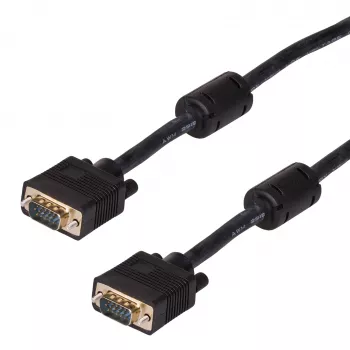 Akyga AK-AV-09 VGA kabel D-Sub 15-pin samec na samce, 2x ferit, 15 m, černý